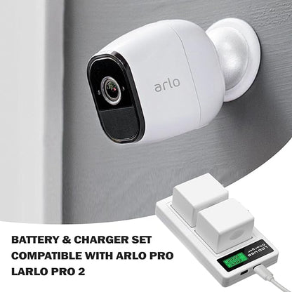 2 Pack Rechargeable Batteries 7.2V/2440mAh/17.57Wh with Charging Station for Arlo Pro/Pro 2 Cameras(Charger Included)