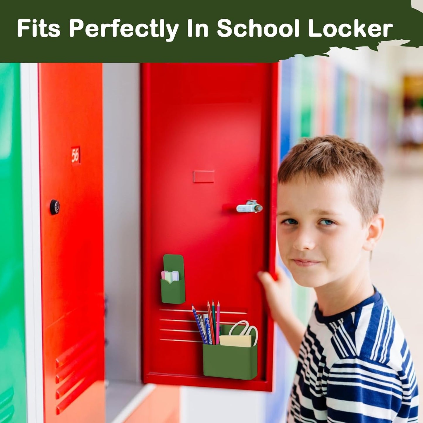 Magnetic Pen Holder,2 Pack Magnetic Dry Erase Marker Holder with Generous Compartments,Strong Magnet Storage Marker Pen Pencil Organizer for Refrigerator,Whiteboard,Locker Accessories