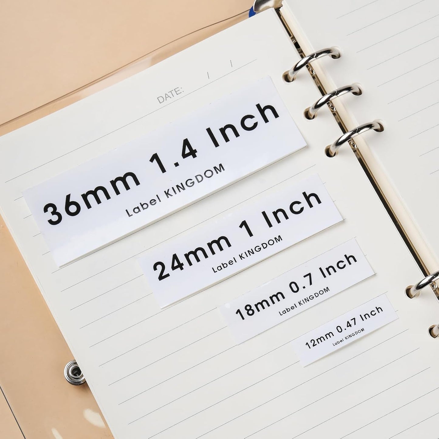 Label KINGDOM TZe-261 36mm Label Tape Replacement for Brother P-Touch TZe261 1 1/2" Black on White TZe Tape 36mm 1.4" Laminated White Compatible with Brother P Touch PT-530 PT-P900W PT-P910BT, 3-Pack