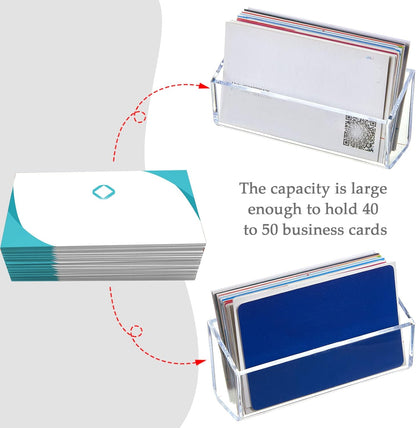 Thenshop 64 Pack Business Card Holder Desktop Business Card Stand Acrylic Holder Stand Clear Postcard Display for Home Office Desk Table(Hanging Style)