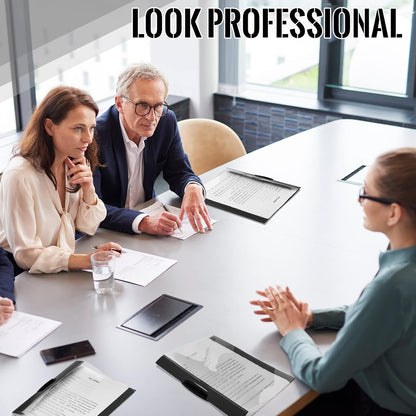 Teling 24 Pcs Clear Report Covers with Sliding Bar and Clip Presentation Folders Resume Folders for Classroom Business Files Document School Office, 9.4 x 11.8 Inches(Black)