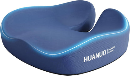HUANUO Ergonomic Seat Cushion for Office Chair, Extra Large Car Seat Cushion, Tailbone and Back Support, Cooling Gel Enhanced, 4-Zone Pressure Relief Chair Cushions for Office, Car, Wheelchair