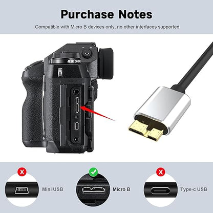 USB C External Hard Drive Cable, 5Gbps USB C to Micro B Cord Wire for Seagate Toshiba Canvio, WD My Passport LaCie PS5 Game Drive Camera Compatible with iPhone 15,16, MacBook Pro/Air Tablet
