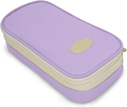 Large Capacity Pencil Case - Durable Zipper Aesthetic Pen Pouch, Big Storage Organizer for School, Office & Travel - Waterproof & Multi-Use (Purple)