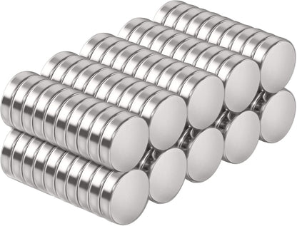 SMARTAKE 100 Pcs Refrigerator Magnets, 10x2.3mm Small Round Fridge Magnet, Multi-Use Premium Neodymium Office Magnets for Fridge, Whiteboard, Billboard in Home, Kitchen, Office and School (Silver)