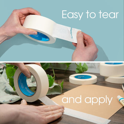 SPARTAN INDUSTRIAL - 1" X 60 yd Masking Tape for Labeling, Art Projects, and More - 24 Craft Tape Rolls, 5.5 Mil