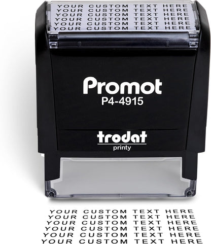 Promot Self Inking Stamp - Extra Large Wide Custom Stamp for Name, Address, Office, or Business Use - Up to 8-Line Personalized Rubber Stamp - Customizable Font & Ink Color - Personalized Name Stamp