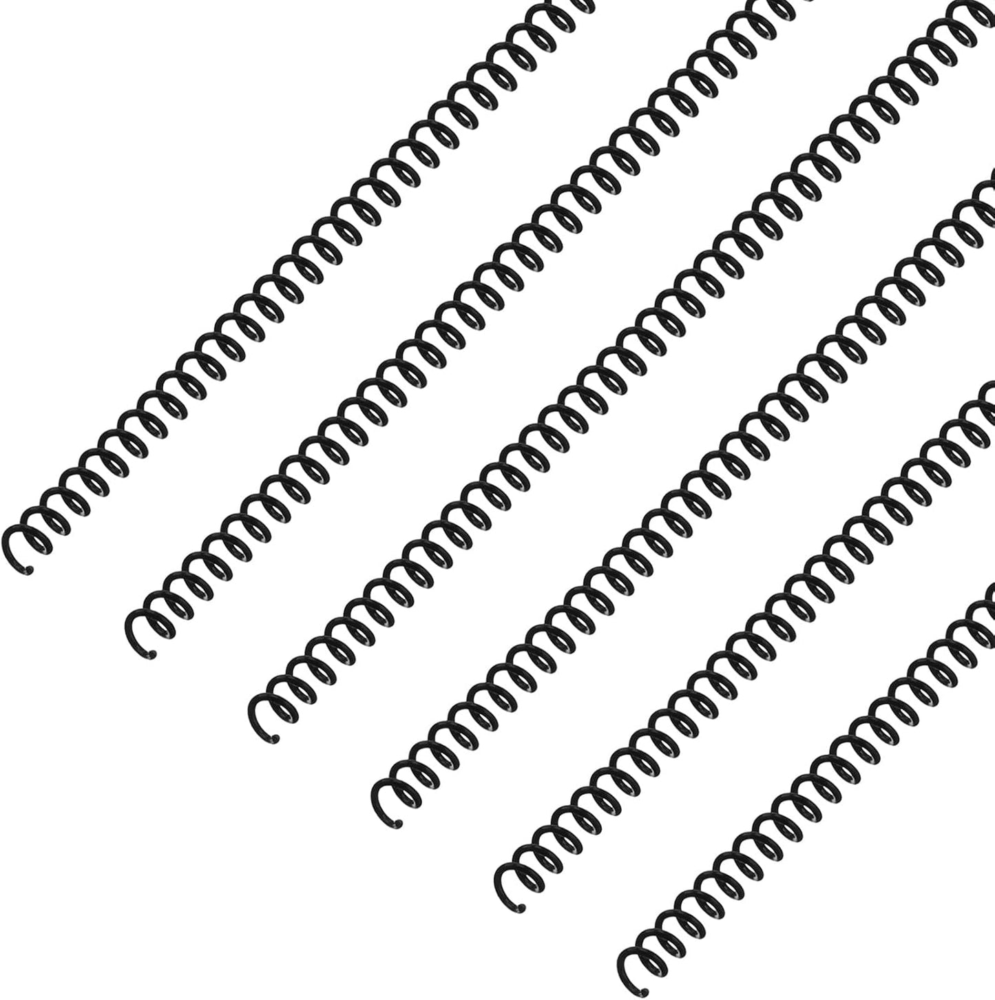 Leinuosen 120 Pack Plastic Spiral Binding Coils Kit Spirals Multi Size Coils for Binding Binder Combs Spines(1/4 Inch,Black)
