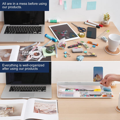 Small Glass Desktop Whiteboard Dry-Erase-Board - Computer Keyboard Stand White Board Surface Pad with Aromatherapy, Desk Organizers with Accessories for Office, Home, School Supplies