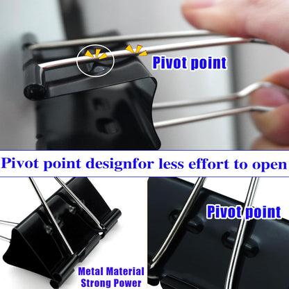 2 Inch Binder Clips(12 Pack), Extra Large Binder Clips Heavy Duty Paper Clamps for Office and Home Supplies, Black