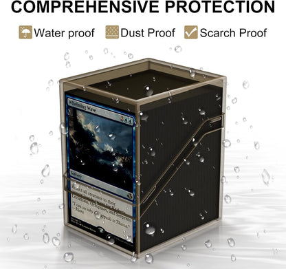 Mlikero Card Deck Cases, 6 Pack Acrylic Commander Deck Box Holding 100+ Sleeved Cards with 6 Dividers, Sturdy Card Storage Box Fit for MTG, TCG, Sports Cards (Black)