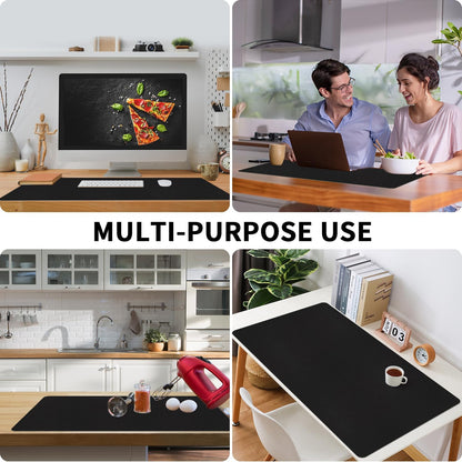 Bloss Black Desk Mat, Leather Desk Pad, Desk Matt for Desktop, Waterproof Desk Pad Mat, Computer Mat for Office Work/Home/Decor/Desk Protector/Cover(31.5 x 15.7 Inches)