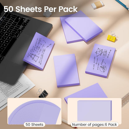 Index Cards 3x5 Inch, 300sheets, Flash Cards, Blank Purple Note Cards Paper For Studying, Schools Supplies, College, Office And Home Organization, Note Taking Supplies