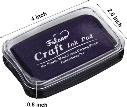 Large Finger Ink Pads for Kids Washable Craft Ink Stamp Pads, DIY for Rubber Stamps, Paper, Scrapbooking, Wood Fabric, Best Gift for Kids (3 x2inch Purple)