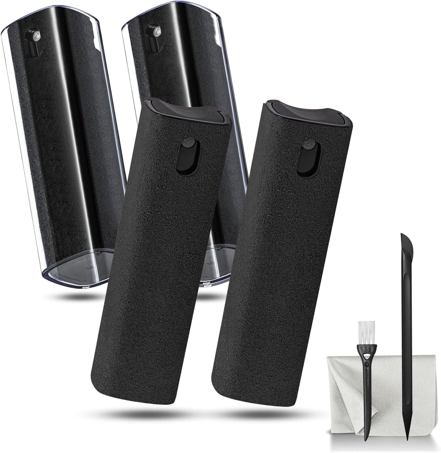 walrfid 4 Pack Screen Cleaner Spray and Wipe for Laptop Monitor and Car Screens, Phone Touchscreen Mist Cleaning Kit for Cellphone, Tablet, PC, Computer, LCD, MacBook, iPhone, iPad, Mac Pro - Black