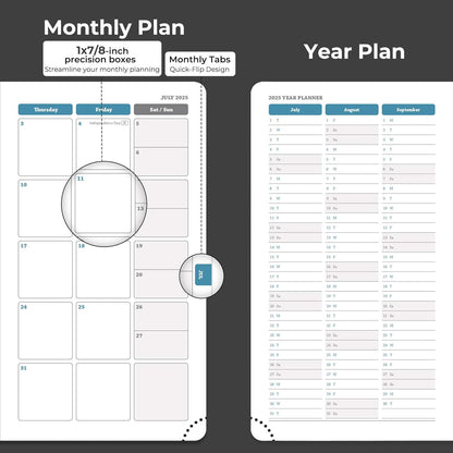 Weekly Monthly 2026 Planner (Jan.26-Dec.26),6.5"x3.75",12 Months Agenda Plan with Month Tabs & Pocket,Expenses/Note Pages, Appointment Book Calendar with Hardcover Vegan Leather Cover,Black