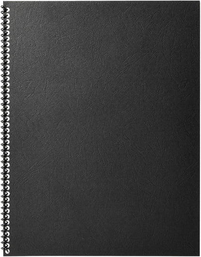 Juvale 100-Pack Black 13 Mil Presentation Binding Covers and Backs - 230g Letter Size Quality Leather Grain Paper for Business Reports, Office, School, & Spiral Binding Machine (8.5 x 11 In)