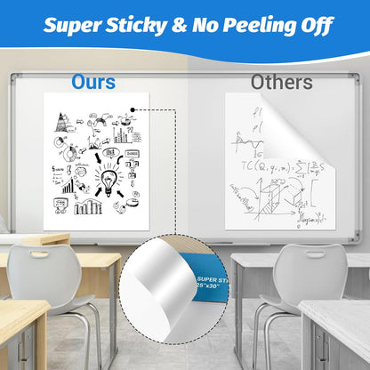 AFMAT Sticky Easel Pads, 25 in x 30 in Flip Chart Paper for Teachers, Ink Bleed-Through Resistant Easel Paper for Office/Classroom/Whiteboard/Wall/Windows, 30 Sheets/Pad, 8 Pads