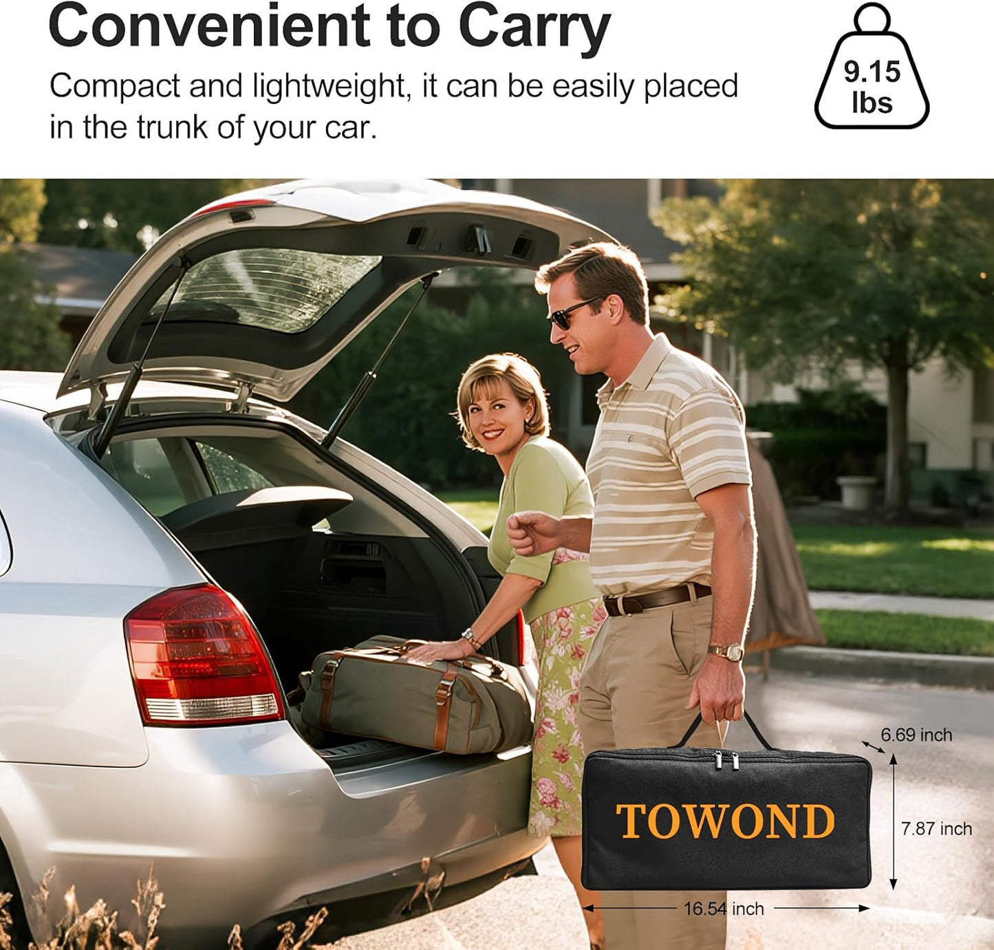 Outdoor Projector Screen with Stand, TOWOND 120 inch Portable Movie Screen, 16:9 HD Foldable Anti-Crease Projection Screen with Carry Bag for Home Theater Outdoor Indoor Support Double Sided