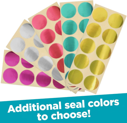 MaxMark Notary Seal Round Embosser for Texas State - Includes Gold Burst Seal Labels (50 Count)