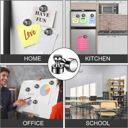 45 Pack Whiteboard Magnets - Refrigerator, Office & School Magnets - Small Neodymium Magnetic Push Pins