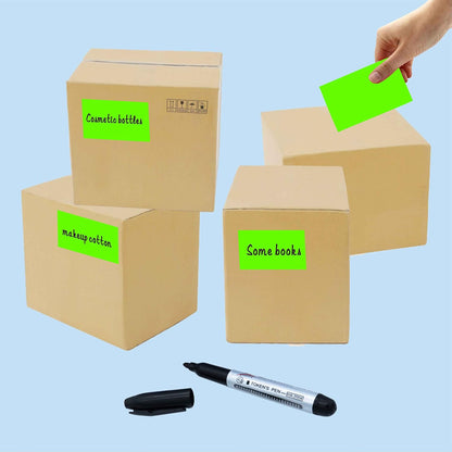 PARLAIM 3 x 5 inch Rectangle Sticker Labels, 250PCS Adhesive Color Coding Stickers for Moving Box Inventory Label, Fluorescent Green