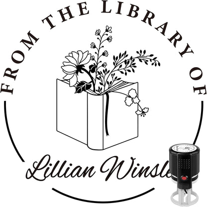 Custom Self-Inking Stamps | Personalized Book Stamp Gift for Book Lovers | 5 Ink Colors (Style12)
