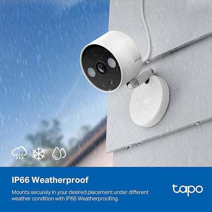 Tapo 2K QHD Security Camera Indoor/Outdoor, 2024 PCMag Editor's Choice, Color Night Vision, Free Person/Pet/Vehicle Detection, Baby Monitor, Local/Cloud Storage, IP66, Dual-Spotlight, Plug-in(C120)