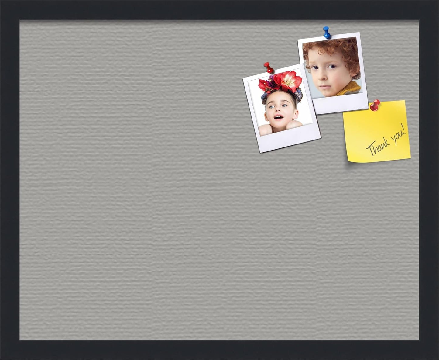 PinPix 20x16 Inch Cork Bulletin Board. This Decorative Framed Pin Board Comes with Dark Stone Design and a Satin Black Frame. Ideal for Home Office Decor or Message Board (PinPix-1808)