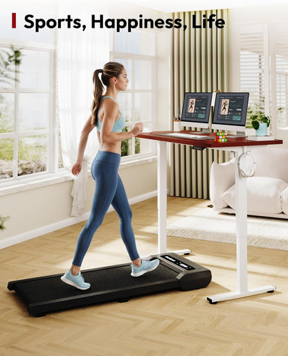 SANODESK Electric Standing Desk 55 x 28 Inches Whole-Piece Desktop Height Adjustable Stand Up Desk w/6-Button Controller Ergonomic Computer Desk for Home Office, White Frame + Mahogany Tabletop