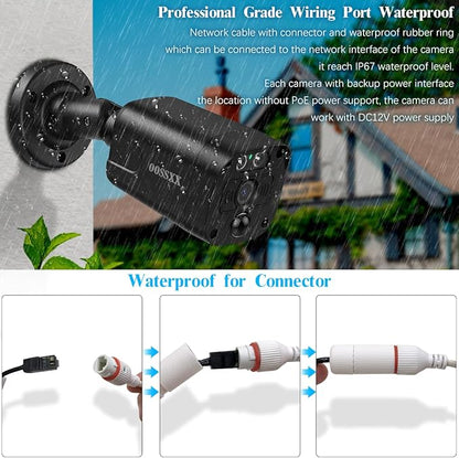 4K/8.0 Megapixel & 130° Ultra Wide-Angle 2-Way Audio PoE Outdoor Home Security Camera System Wired Outdoor Video Surveillance IP Cameras System