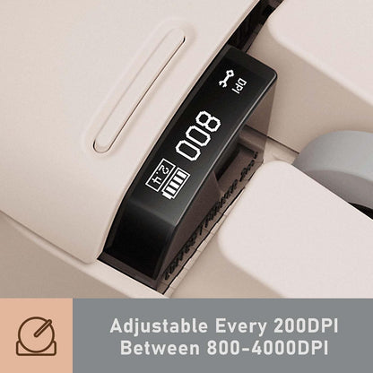 LOFREE Touch PBT Wireless Mouse with USB Receiver, Bluetooth, Wired Connection, Rechargeable, 4000 DPI with OLED Screen Compatible with Glass Surface for Mac Windows PC Notebook/Tofu White 2025