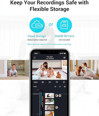 blurams 5G Pet Camera 2K, 360° PTZ Dog Camera with Phone App, Indoor Cameras for Home Security w/Dual-Band WiFi6, 2-Way Audio, Motion Tracking, Color/IR Night Vision, Siren, Cloud&SD