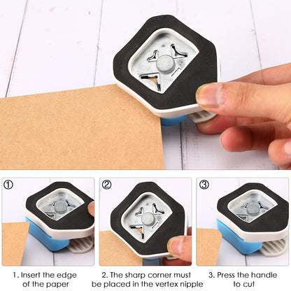 LOONENG 3 Way Rounded Corner Punch, 4mm, 7mm, 10mm 3 in 1 Corner Cutter for Paper Crafts, Laminator, Cardstock, DIY Projects, Photocards, Card Making and Scrapbooking