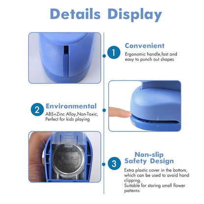 LOONENG 3/8inch, 5/8inch, 1inch, 1.5inch, 2inch Circle Punch Set, 5 Different Size Circle Hole Punch for Scrapbooking, Card Making, DIY Photo Albums, Gift Tags, Homemade Confetti