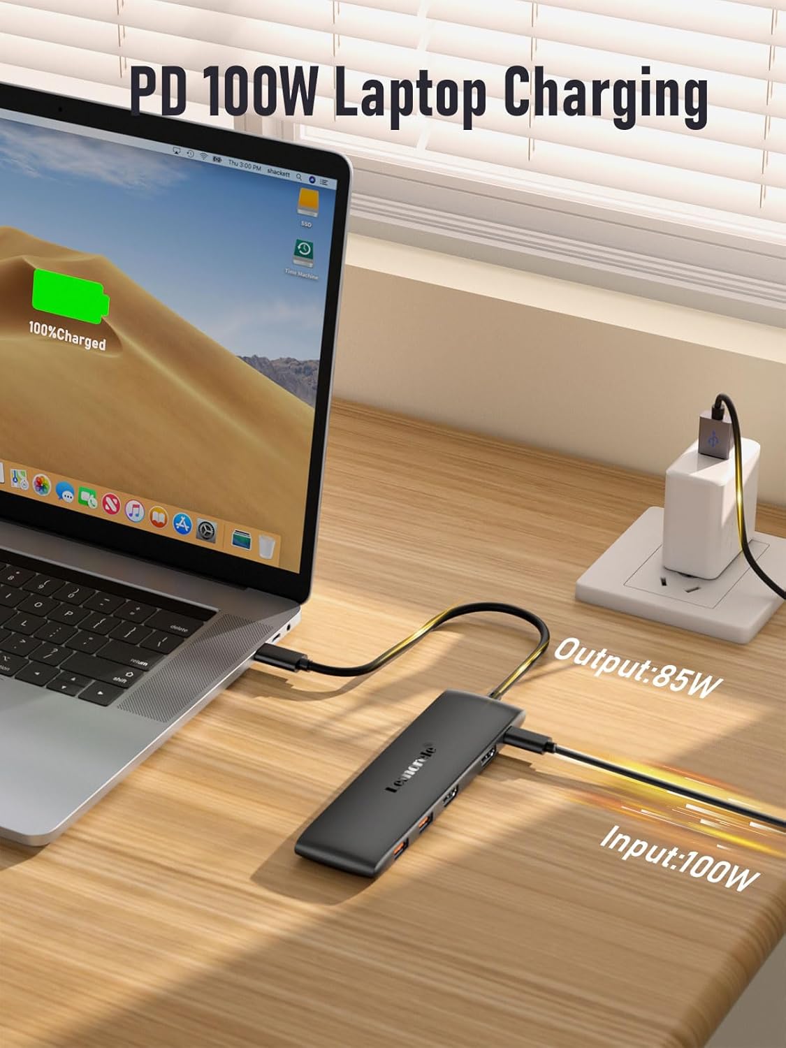 Lemorele 10 -in-1 USB C Docking Station for Laptop Dell Mac HP Lenovo, 10Gbps USB C Hub with 2 HDMI 4K, 4*USB 3.1 10Gbps Data Port, 100W PD Charging, 3 USB 2.0 for Keybord, Mouse