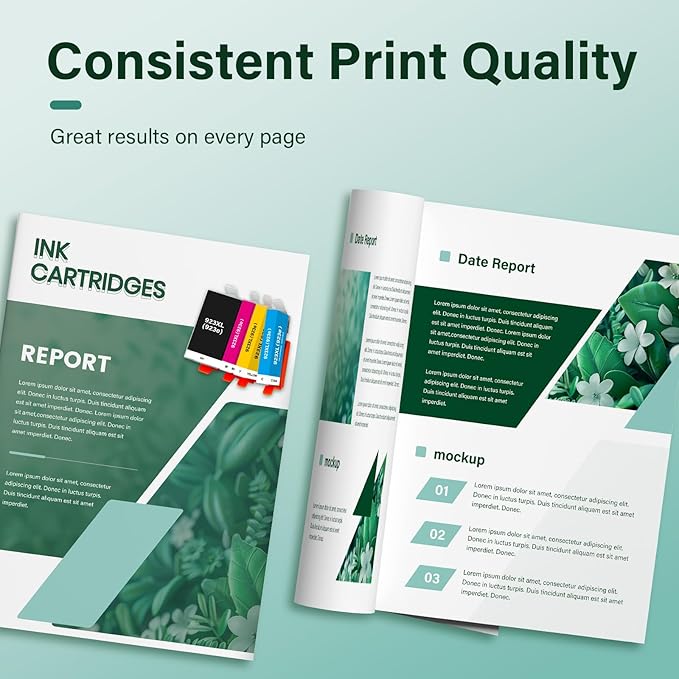 923e 923 923XL Ink Cartridges Combo Pack: Replacement for HP 923XL 923 Ink Cartridges for Printers OfficeJet Pro 8130e 8135e 8138e 8125 8120 8122 8124 (4 Pack Black Cyan Yellow Magenta with Chip)