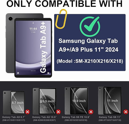 Rantice Case for Samsung Galaxy Tab A9+ 11”, Heavy Duty Shockproof Rugged Protective Case with Kickstand for Samsung Galaxy Tab A9+ / A9 Plus 11” 2023 (SM-X210/X216/X218), NavyBlue+Grey