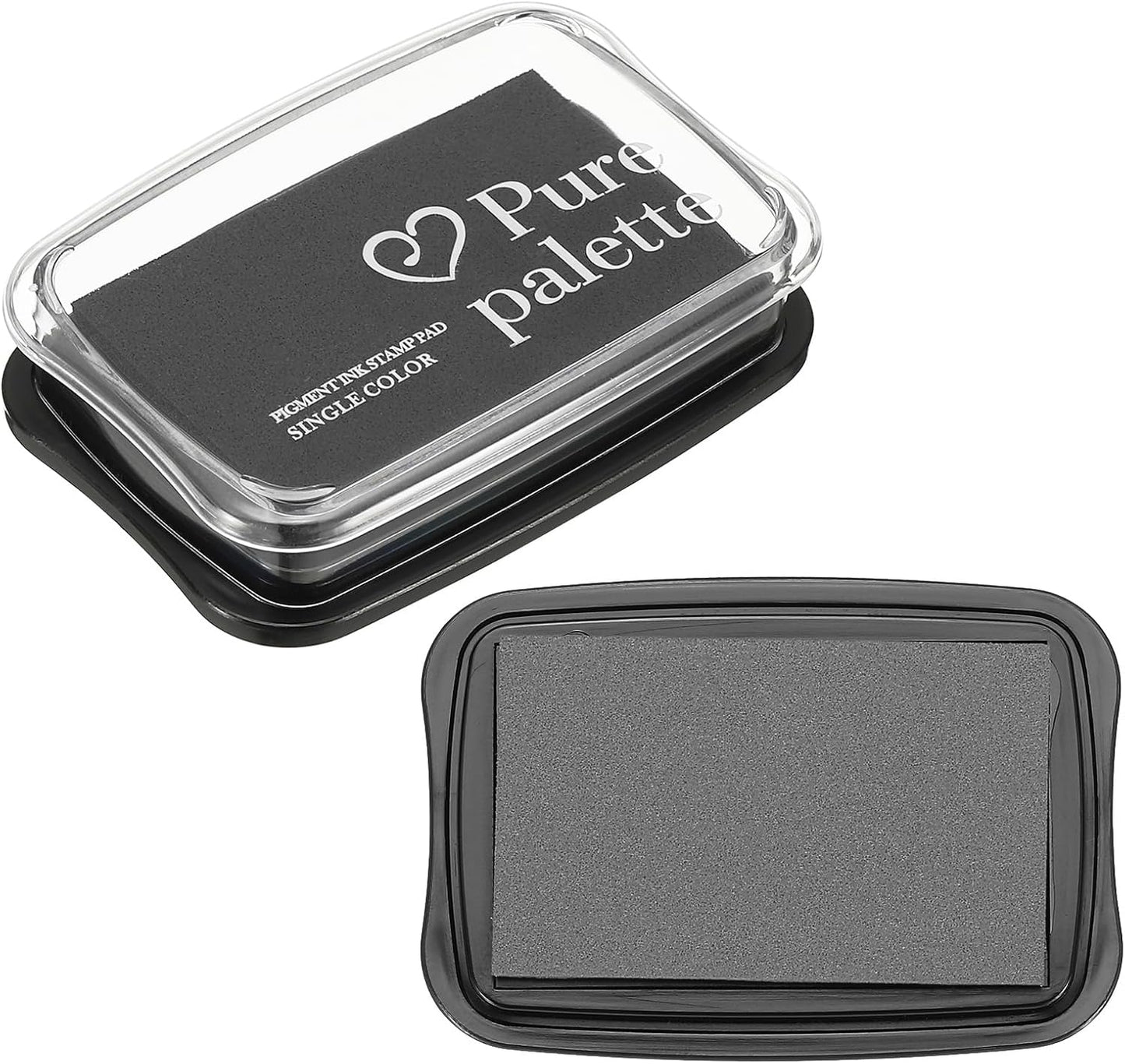 PATIKIL 3"x2" Large Stamp Pad, 2Pcs Washable Craft Ink Pad for Rubber Stamp Card Making Stamping Scrapbook Fingerprint Handprint, Gray/Black