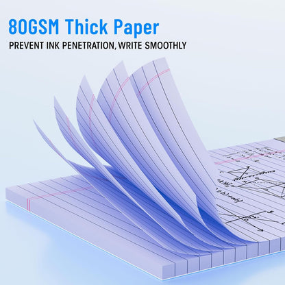 5pcs Legal Pads 8.5 x 11, Notepads 8.5 x 11 Inch, Color Note Pads Clear Print Writing Pads of Paper, Memo Pads , Perforate Legal Notepads Paper , Wide Ruled Lined with Sturdy Back,30 Sheets/Pack