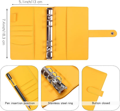 Money Saving Binder, Savings Challenges Book with for Cash Envelopes, 12pcs Zipper Envelopes A6 Budget Binder, Budget Planner for Managing Budgets and Saving Money (Yellow-7.4IN)