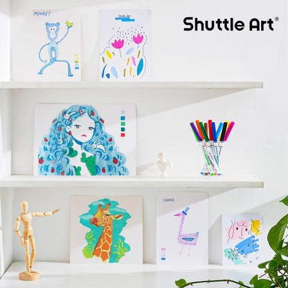 Shuttle Art 312 Pack Washable Super Tips Markers, 12 Assorted Colors Conical Tip Large Markers Bulk with a Box, Bonus Caps, Home Classroom School Supplies for Toddlers Kids Adults Students Teachers