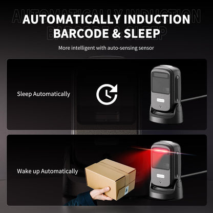 NetumScan Automatic Hands-Free Barcode Scanner - 1D/2D Desktop USB Wired Scanner for Retail Store, Warehouse, Supermarket, POS System, Checkout Counter (Windows/Mac/Linux)