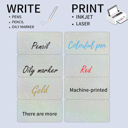 STARLIBOO Transparent Stickers Labels - 2" x 4" Clear Address Labels Mailing Stickers for Laser/Inkjet Printer 8.5"×11"- 20 Sheet (Clear Holographic Star)