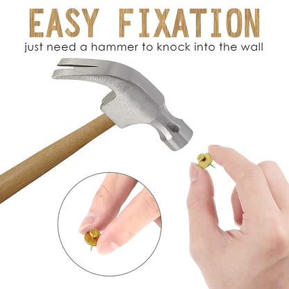 Push Pins Picture Hangers Double Headed Thumb Tacks Wall Hooks for Wall Hangings Picture Hangers Nails Small Photo Hanging Hook Pins for Home Office Photo Decor(Gold,25 Pieces)
