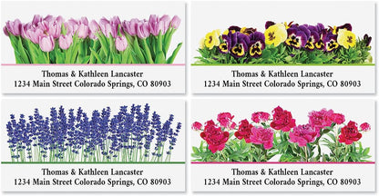 Colorful Images Floral Seasonal Bouquet Return Address Mailing Labels, Personalize with Name & Address, Set of 144 Self Adhesive, Easy Peel Flat Label Sheets, Large, 8 Designs