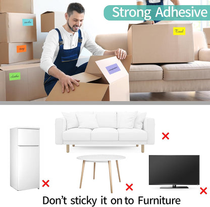 STARLIBOO Colored Labels Stickers, 3 x 2 Inch Rectangular Moving Labels for Boxes, 8 Colors Large Moving Stickers- 320 Pack