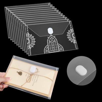 24 Pack Clear Die & Stamp Storage Bag Transparent Plastic Folders for Cutting Dies Stencil Embossing Crafts for DIY Scrapbooking Paper Card Craft Organizer Holder