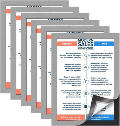 Document Sign Holder Pockets with Magnetic Back, Plastic Poster Picture Notice Display Frame for Fridge/Whiteboard/Chalkboard/Cabinet, 8.5 x 11.6 Inches, Silver, 12 Pcs