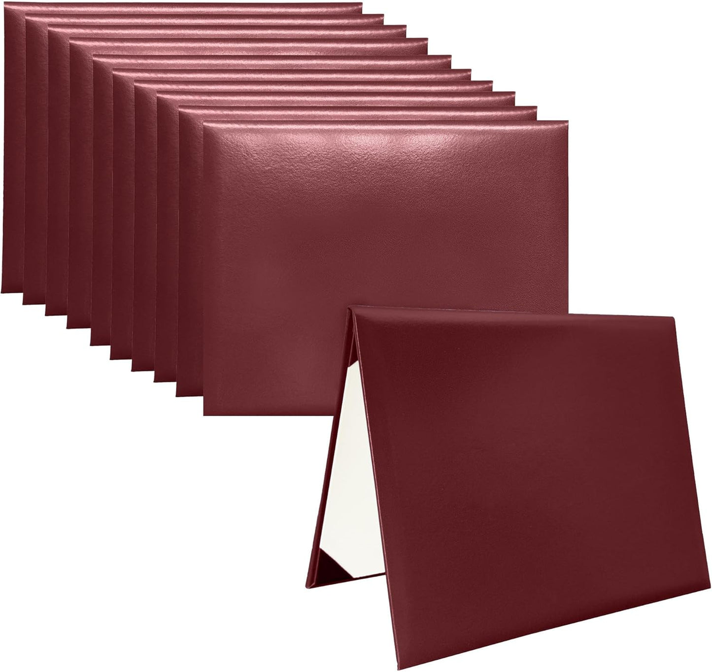 12 PCS Smooth Diploma Certificate Cover 8 1/2" x 11" Maroon